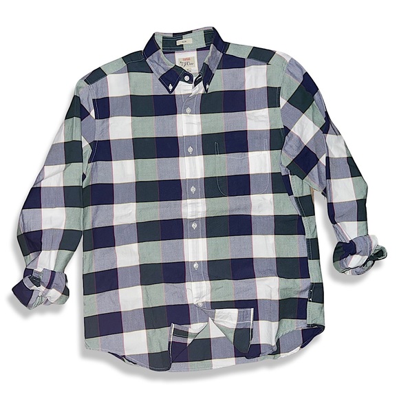 J. Crew Men’s Slim All Cotton Oxford Shirt Buffalo Check - Picture 2 of 13